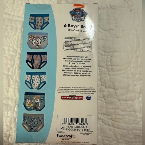 NWT size 4T Paw Patrol 6 Pack of Boys' Briefs - Picture 2 of 2